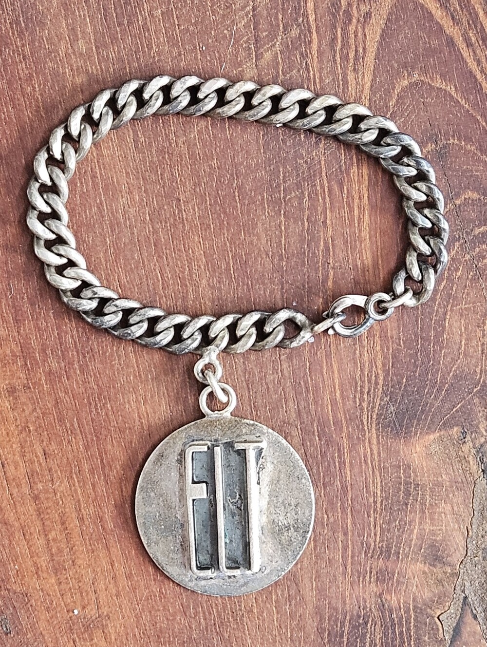 Vintage MCM 1960s Mickelson's Sterling Silver 3D Large Mono Charm Bracelet
